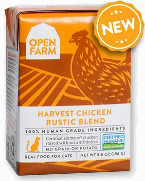 - Air box TSA certified check-in Open Farm Harvest Chicken Rustic Blend Stew for Cats 12 x 5.5 oz Tetra Packs - Air box TSA certified check-in Open Farm Harvest Chicken Rustic Blend Stew for Cats 12 x 5.5 oz Tetra Packs