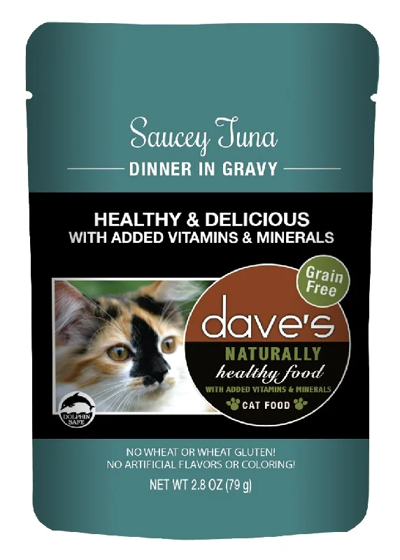 - Cat food for coat health Dave’s Naturally Healthy Cat Food Pouch – Saucey Tuna Dinner in Gravy - Cat food for coat health Dave’s Naturally Healthy Cat Food Pouch – Saucey Tuna Dinner in Gravy