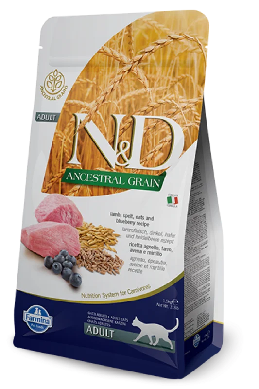 - Cat food for multi-cat households Farmina N&D Natural & Delicious Low Grain Adult Lamb & Blueberry Dry Cat Food - Cat food for multi-cat households Farmina N&D Natural & Delicious Low Grain Adult Lamb & Blueberry Dry Cat Food