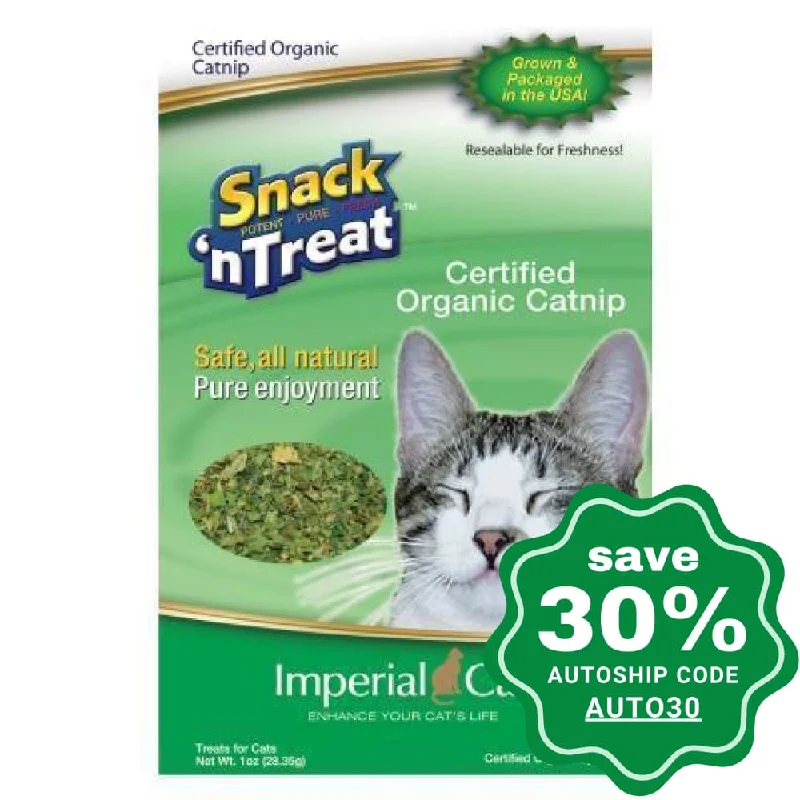 3. **Ingredient-Related** Imperial Cat - Snack 'n Treat - Certified Organic Catnip - 1OZ 3. **Ingredient-Related** Imperial Cat - Snack 'n Treat - Certified Organic Catnip - 1OZ