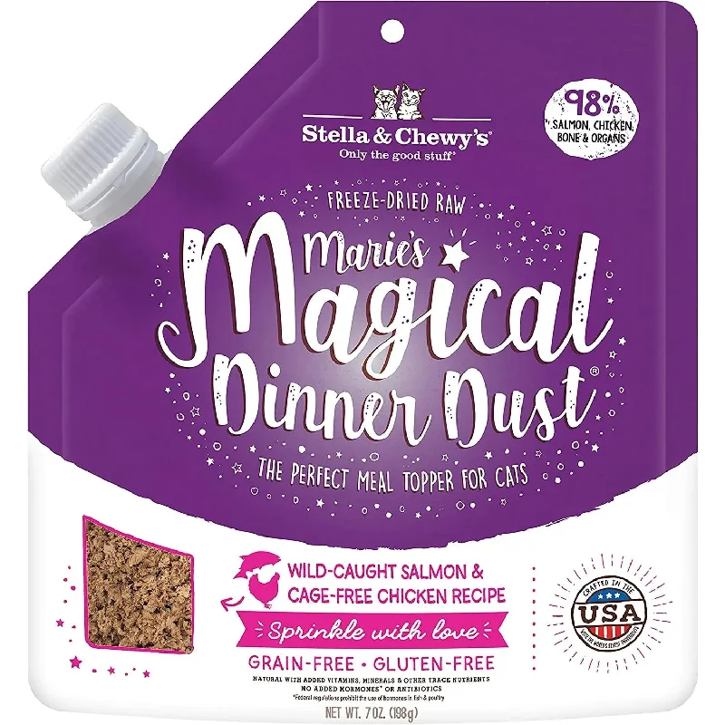 - Indoor cat food Stella & Chewys Cat Freeze-Dried Marie Magical Dinner Dust Salmon 7Oz - Indoor cat food Stella & Chewys Cat Freeze-Dried Marie Magical Dinner Dust Salmon 7Oz